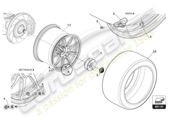 a part diagram from the Lamborghini Huracan Squadra Corse parts catalogue