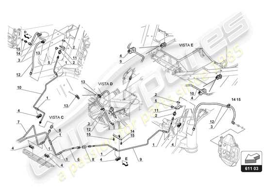 a part diagram from the Lamborghini Huracan Squadra Corse parts catalogue