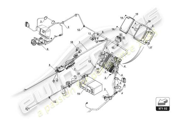 a part diagram from the Lamborghini Huracan Squadra Corse parts catalogue