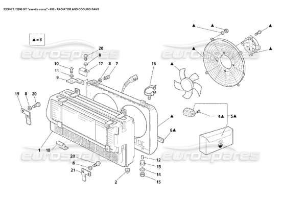 a part diagram from the Maserati 3200 GT/GTA/Assetto Corsa parts catalogue