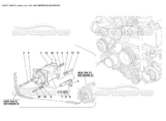 a part diagram from the Maserati 3200 parts catalogue