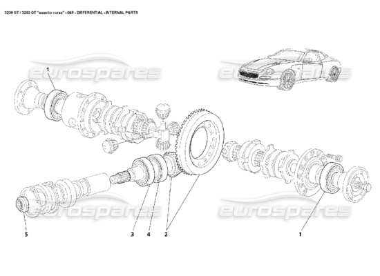 a part diagram from the Maserati 3200 parts catalogue