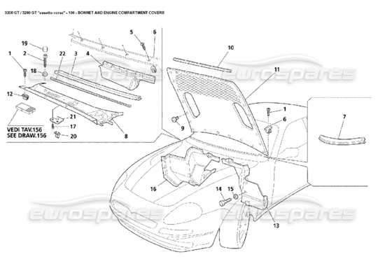 a part diagram from the Maserati 3200 parts catalogue