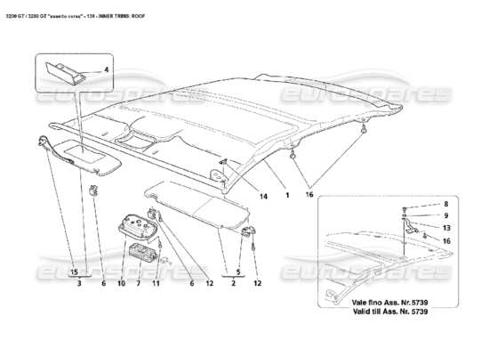 a part diagram from the Maserati 3200 GT/GTA/Assetto Corsa parts catalogue