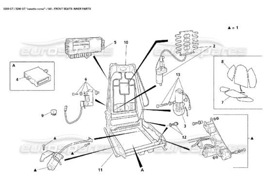 a part diagram from the Maserati 3200 parts catalogue