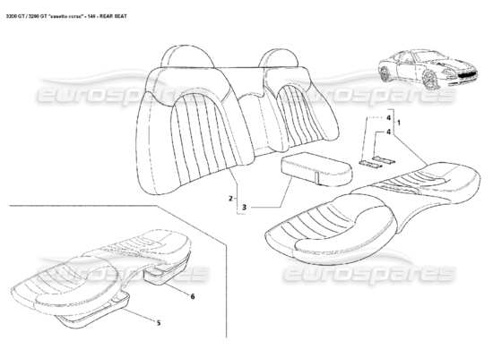 a part diagram from the Maserati 3200 parts catalogue