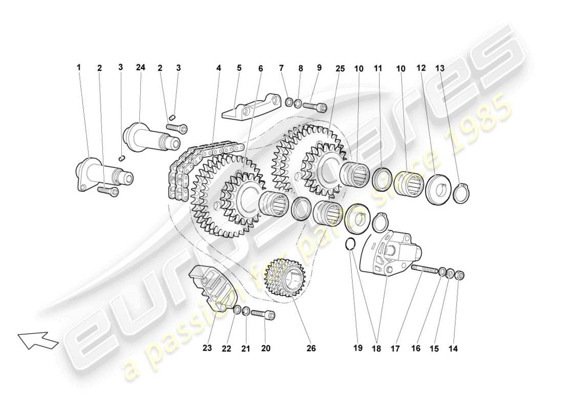 Lamborghini Reventon TIMING CHAIN Parts Diagram