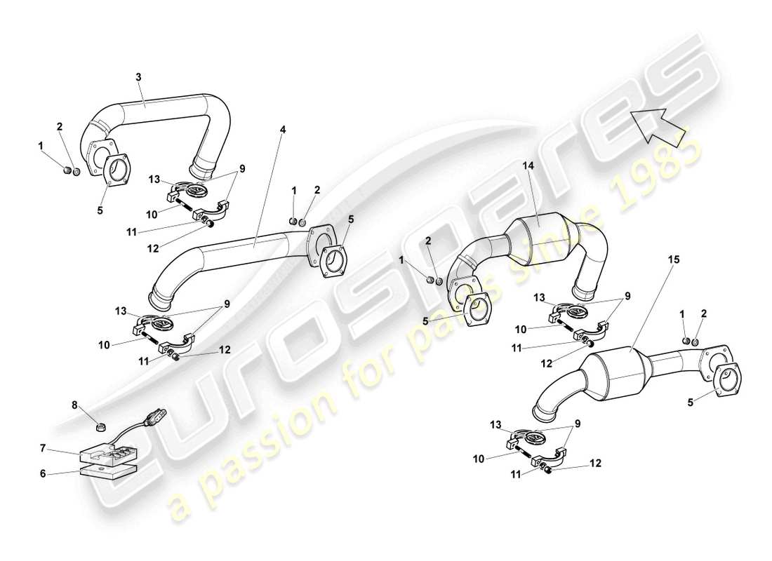 Lamborghini Reventon Exhaust System Parts Diagram