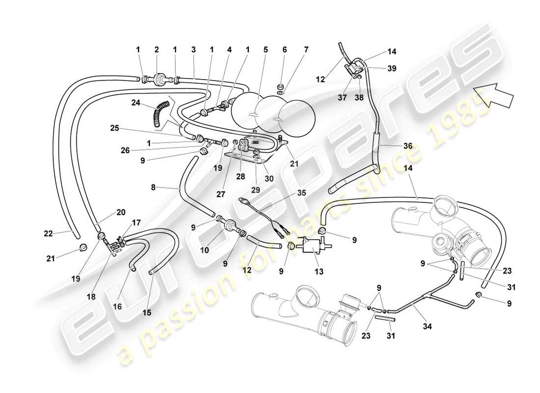 Lamborghini Reventon VACUUM SYSTEM Parts Diagram