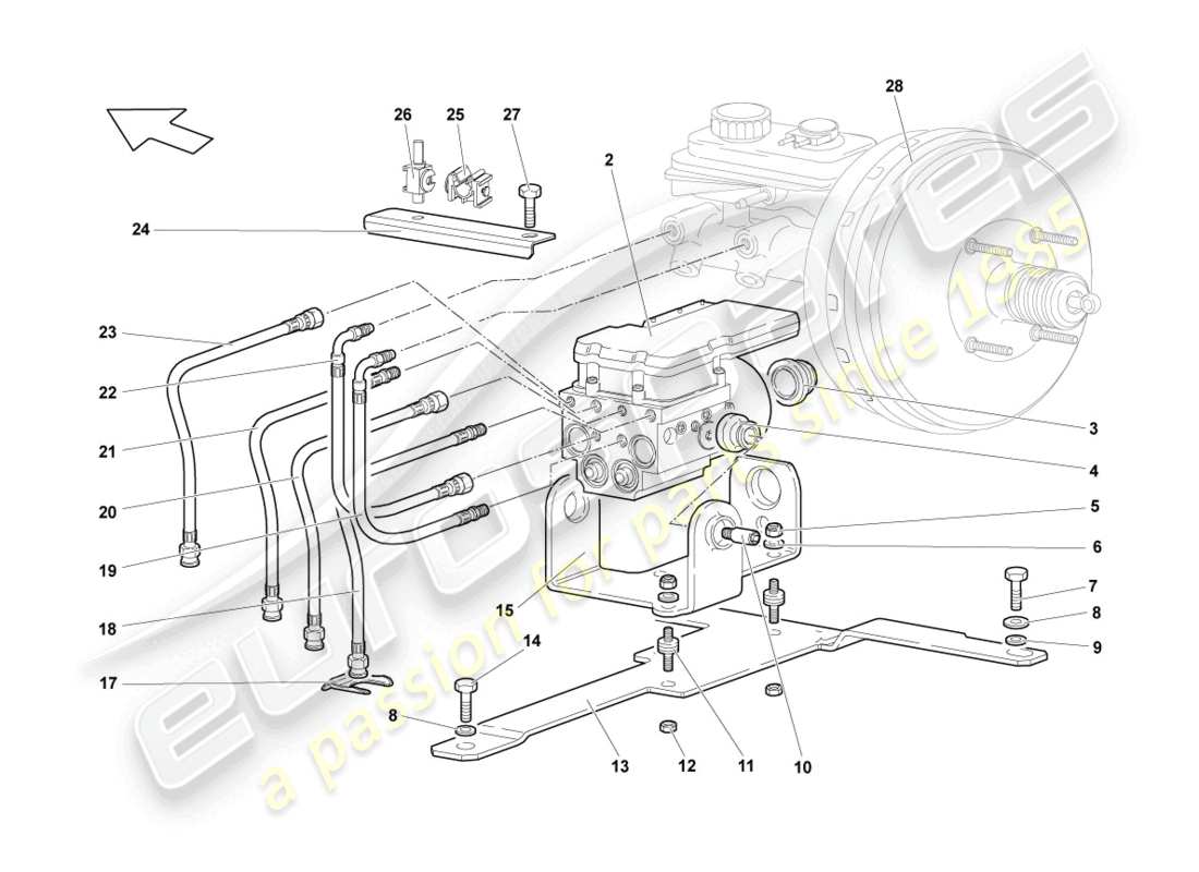 Lamborghini Reventon ANTI-LOCKING BRAKE SYST. -ABS- Parts Diagram