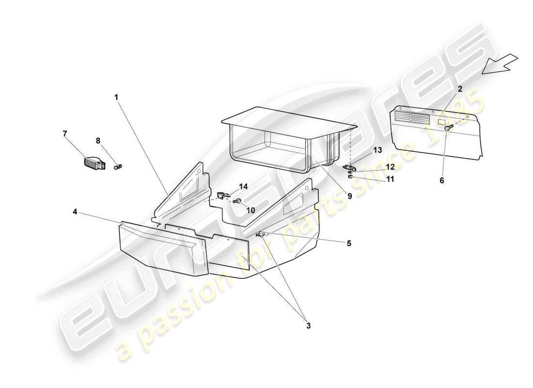 Lamborghini Reventon LUGGAGE BOOT TRIMS Parts Diagram