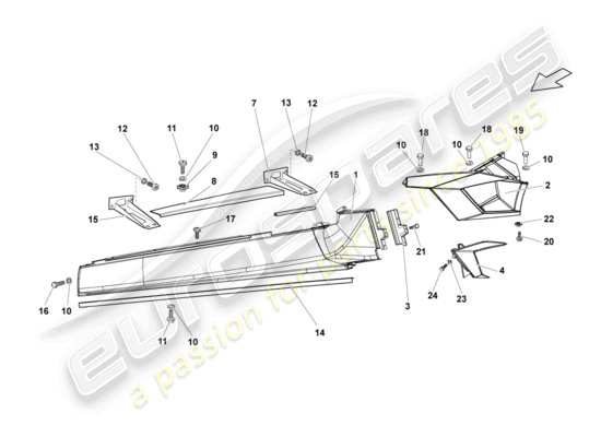 a part diagram from the Lamborghini Reventon parts catalogue