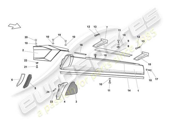 a part diagram from the Lamborghini Reventon Roadster parts catalogue