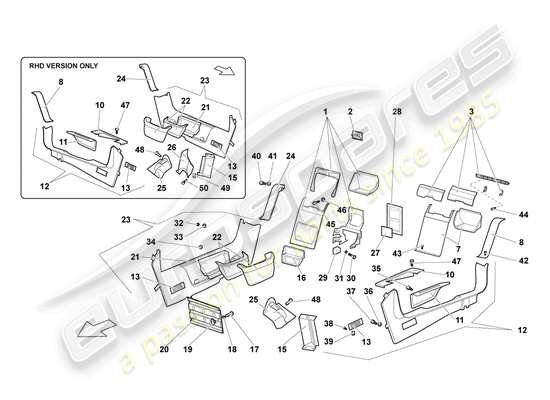 a part diagram from the Lamborghini Murcielago parts catalogue