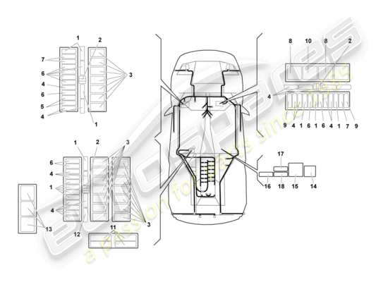 a part diagram from the Lamborghini Murcielago Roadster (2005) parts catalogue