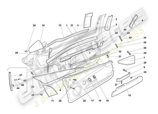 a part diagram from the Lamborghini Murcielago Roadster (2005) parts catalogue