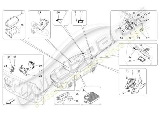 a part diagram from the Maserati Levante Modena S (2022) parts catalogue