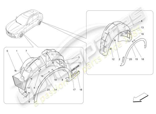 a part diagram from the Maserati Levante Modena S (2022) parts catalogue