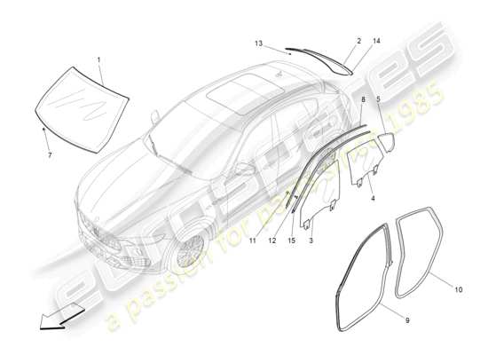 a part diagram from the Maserati Levante Modena S (2022) parts catalogue