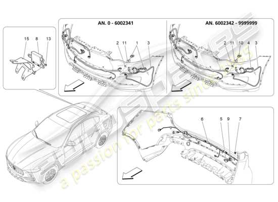 a part diagram from the Maserati Levante Tributo (2021) parts catalogue