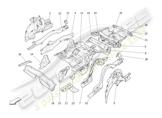 a part diagram from the Maserati Levante Trofeo (2020) parts catalogue