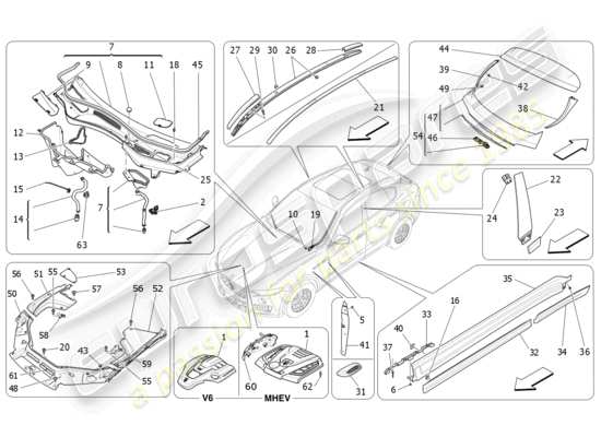 a part diagram from the Maserati Levante Zenga (2020) parts catalogue