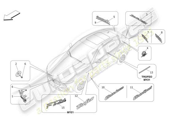 a part diagram from the Maserati Levante Zenga (2020) parts catalogue