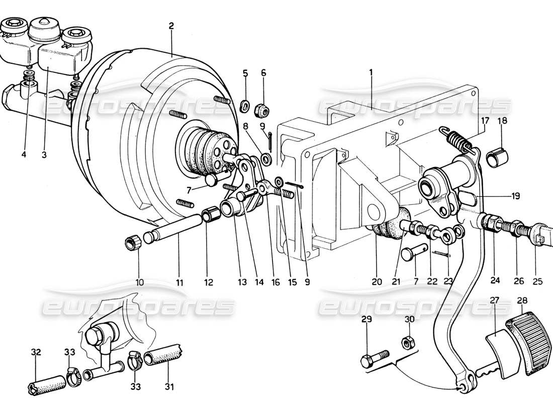 Ferrari 365 GTB4 Daytona (1969) Brakes Control Parts Diagram