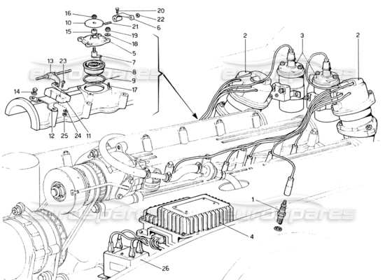 a part diagram from the Ferrari 365 GTB4 Daytona (1969) parts catalogue