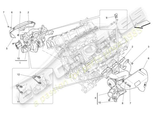 a part diagram from the Maserati Quattroporte M156 (2017 onwards) parts catalogue