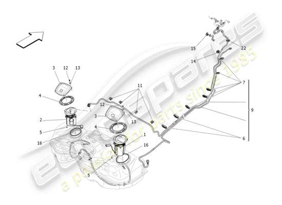 a part diagram from the Maserati Quattroporte M156 (2017 onwards) parts catalogue