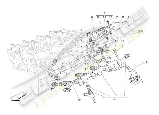 a part diagram from the Maserati Quattroporte M156 (2017 onwards) parts catalogue