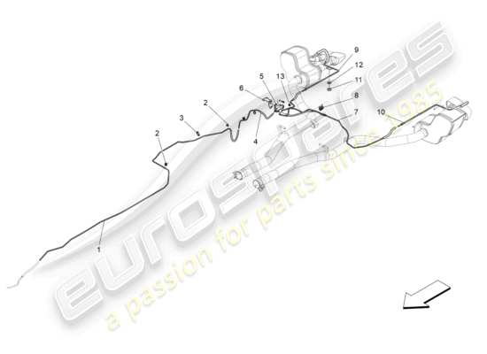 a part diagram from the Maserati Quattroporte M156 (2017 onwards) parts catalogue