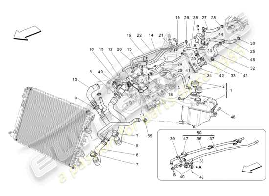 a part diagram from the Maserati Quattroporte M156 (2017 onwards) parts catalogue