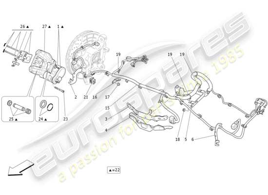 a part diagram from the Maserati Quattroporte M156 (2017 onwards) parts catalogue