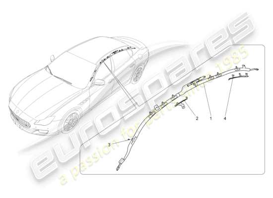 a part diagram from the Maserati Quattroporte M156 (2017 onwards) parts catalogue