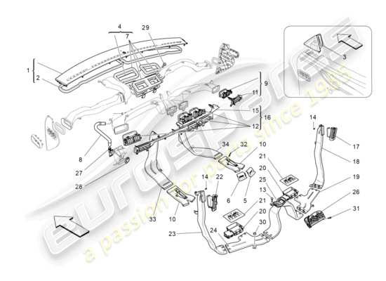 a part diagram from the Maserati Quattroporte M156 (2017 onwards) parts catalogue