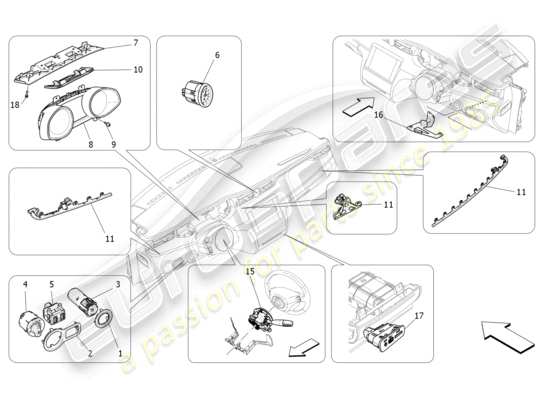 a part diagram from the Maserati Quattroporte M156 (2017 onwards) parts catalogue