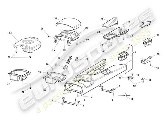 a part diagram from the Lamborghini LP550-2 Coupe (2012) parts catalogue