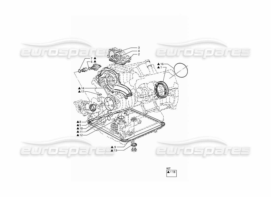 Maserati Ghibli 2.8 (ABS) gaskets and oil seals for block overhaul Parts Diagram