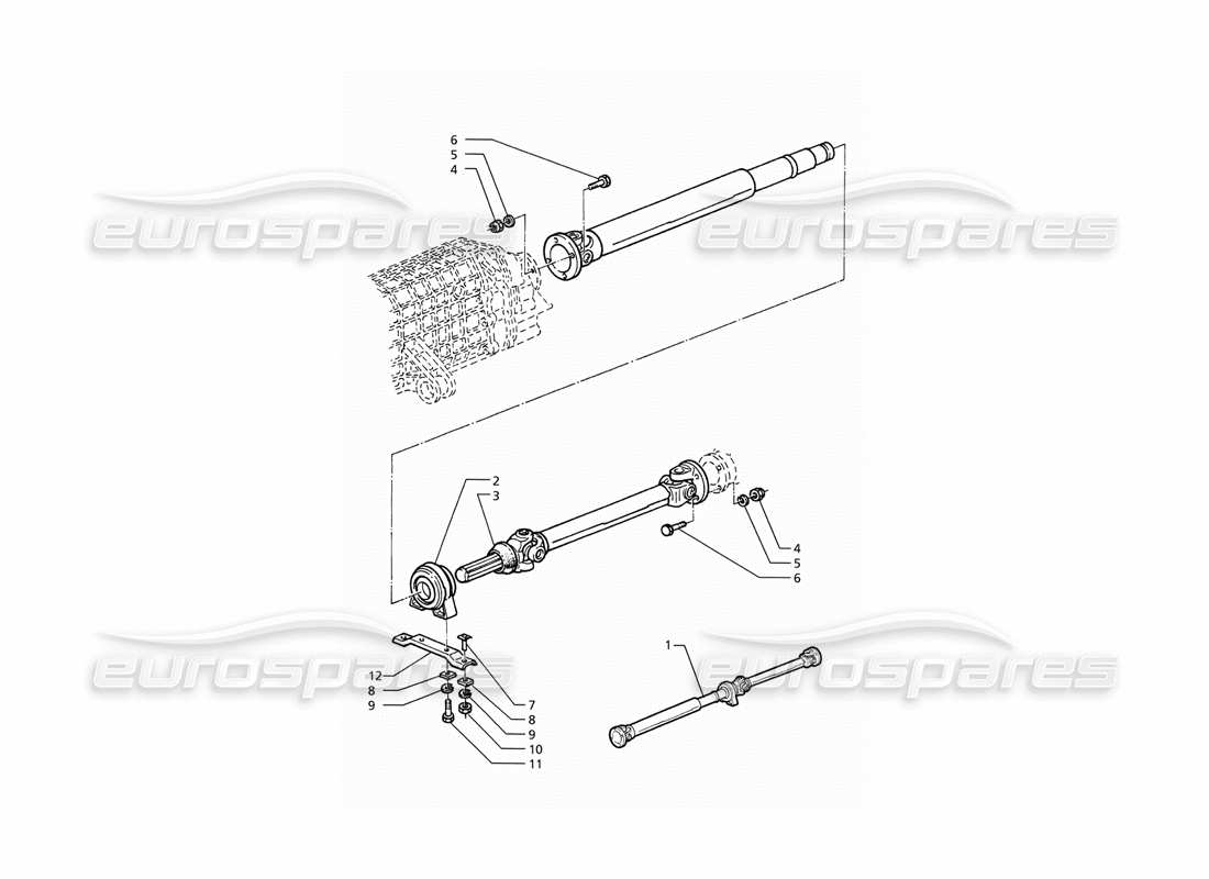 Maserati Ghibli 2.8 (ABS) Propeller Shaft and Carrier Parts Diagram