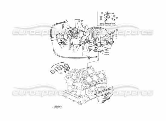 a part diagram from the Maserati Ghibli (1993-1995) parts catalogue