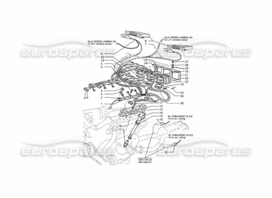a part diagram from the Maserati Ghibli 2.8 (ABS) parts catalogue