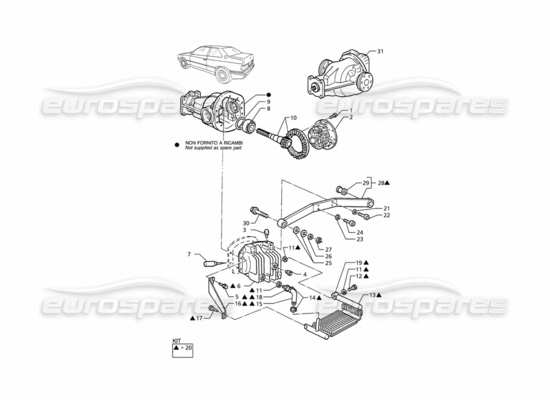 a part diagram from the Maserati Ghibli 2.8 (ABS) parts catalogue