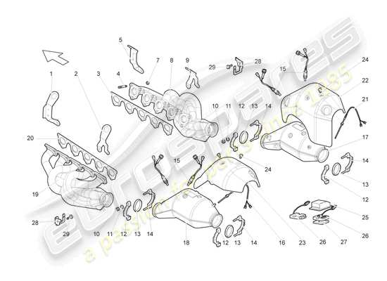 a part diagram from the Lamborghini Gallardo parts catalogue