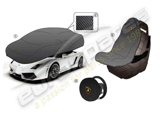 a part diagram from the Lamborghini Superleggera (Accessories) parts catalogue