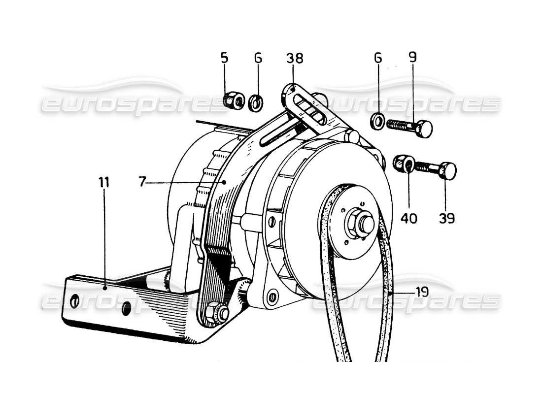 Ferrari 275 GTB/GTS 2 cam Generator - Battery & Coils - Right Hand Drive models Part Diagram