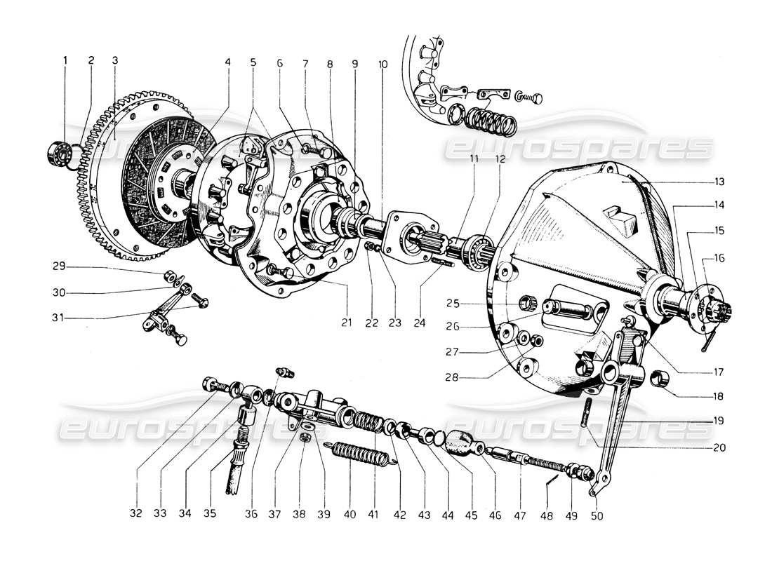 Ferrari 275 GTB/GTS 2 cam clutch Parts Diagram