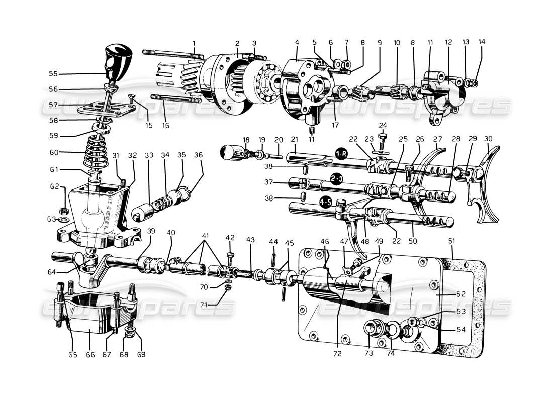 Ferrari 275 GTB/GTS 2 cam Oil Pump & Linkage Part Diagram