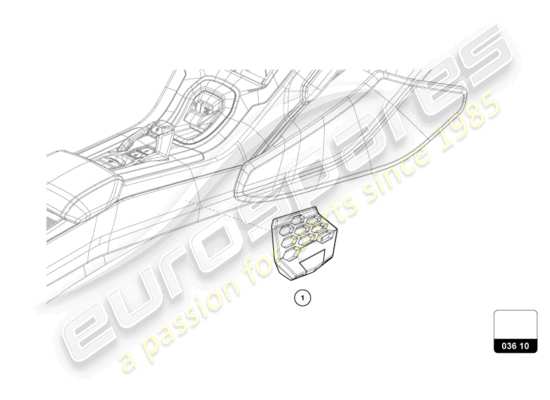 a part diagram from the Lamborghini Huracan Accessories parts catalogue